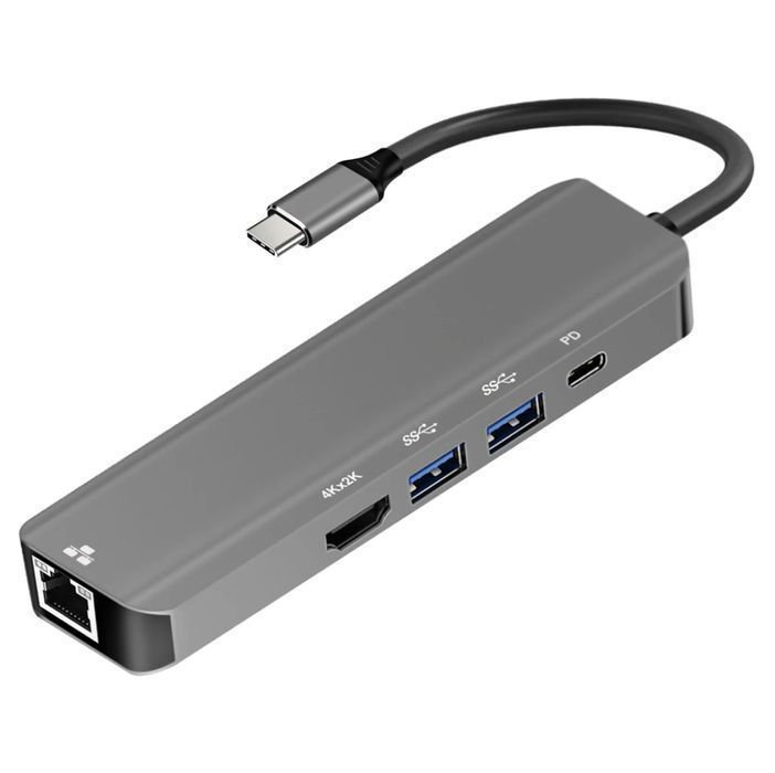 Adapter USB-C na HDMI 4K 30Hz + ETHERNET + USB / USB-C 15 cm OEM-C15-1