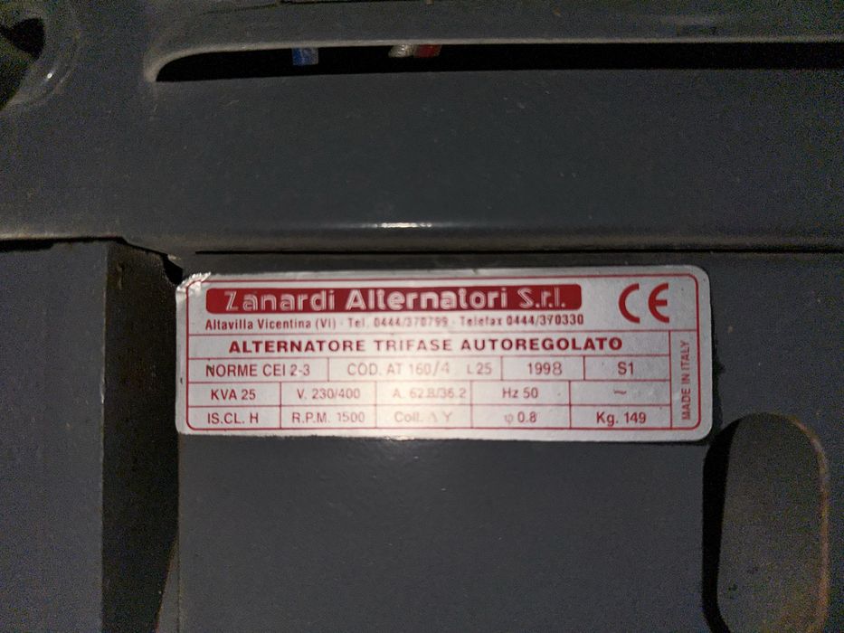 Reboque gerador Zanardi 25KVA trifasico