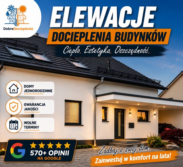 Usługi Ocieplenia elewacje docieplenia z materiałem WOLNE TERMINY