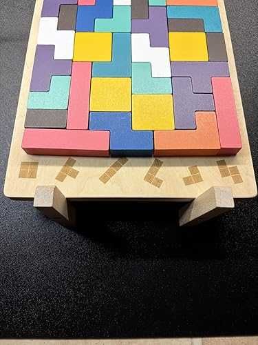 Puzzle Tetris 3D de Madeira Montessori (com Cartões) - NOVO