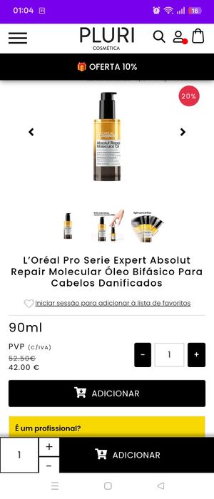 L'Oréal Absolut Molecular cabelo