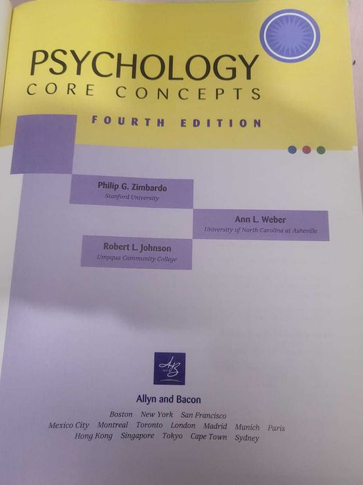 Philip Zimbardo, Robert Johnson, Ann Weber, Psychology: Core Concepts