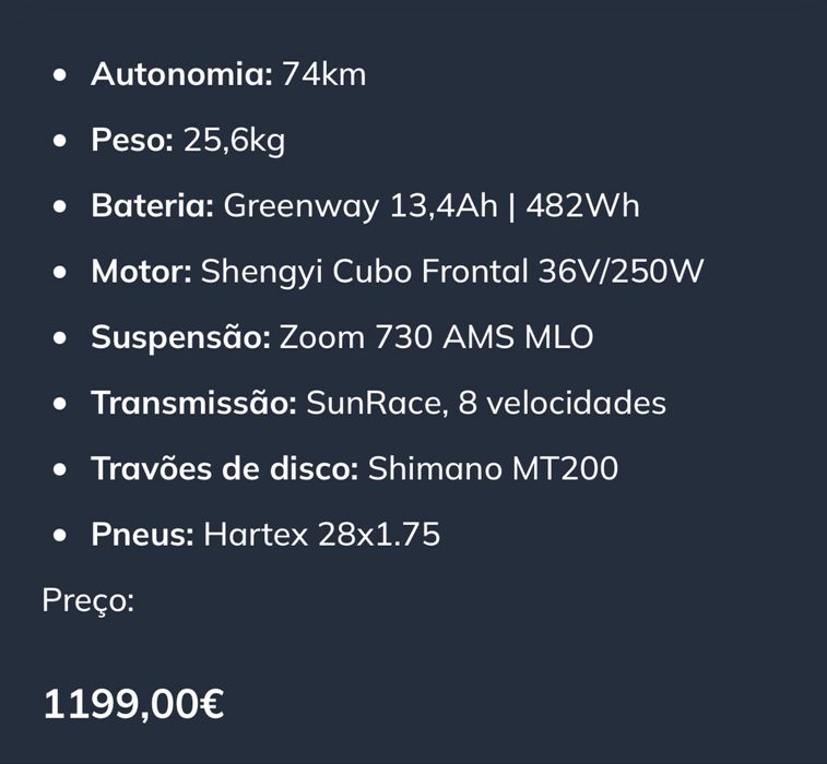 Bicicleta electrica nova