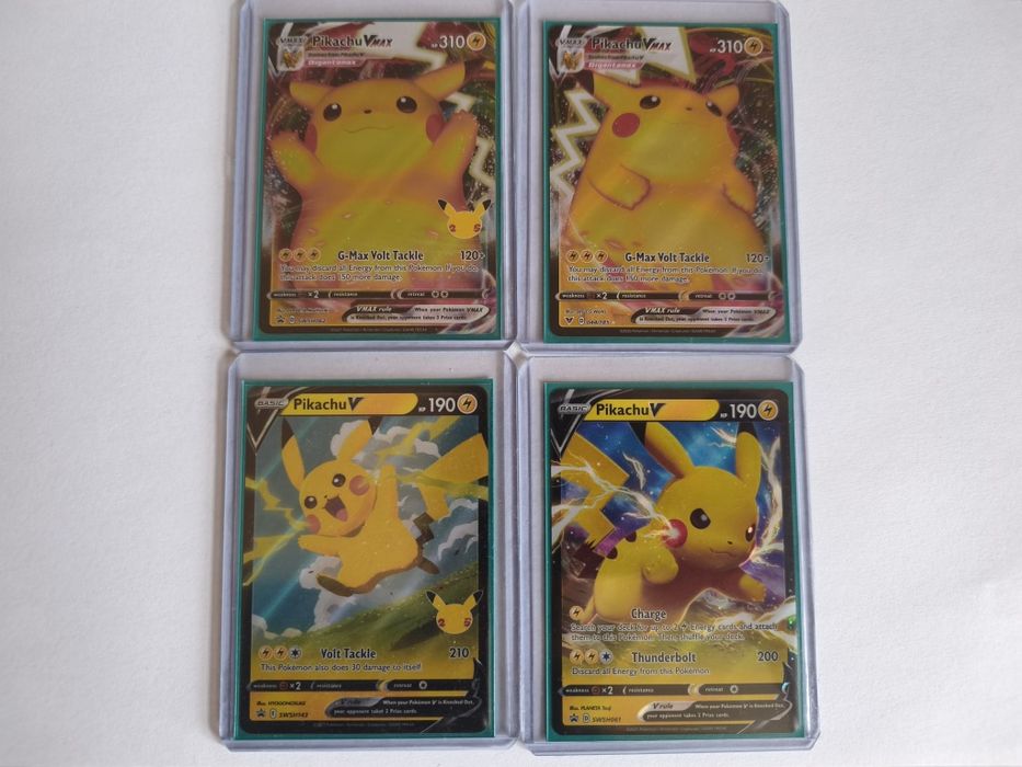 Zestaw pokemon Pikachu różne karty + Shining magicarp celebrations