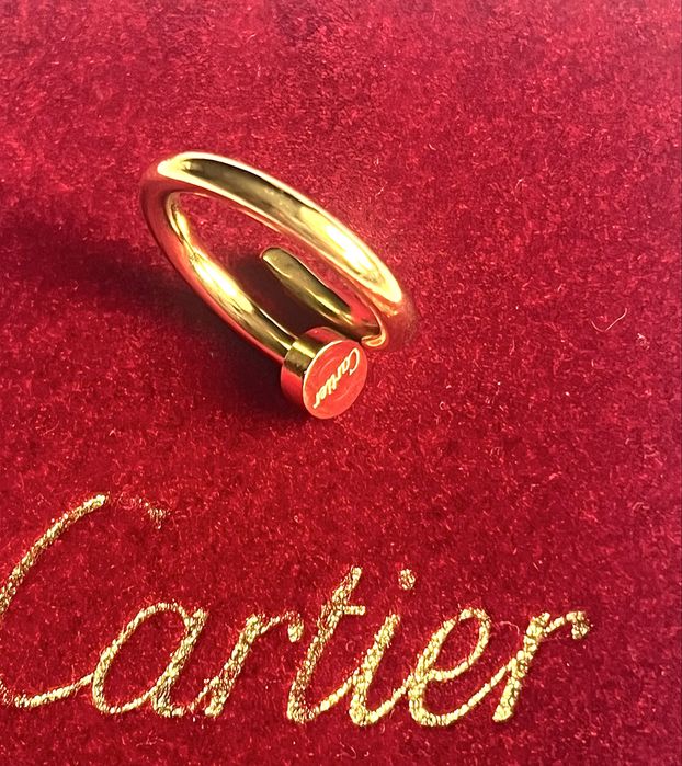 Zloty pierscionek  cartier gwóźdź stal nierdzewna