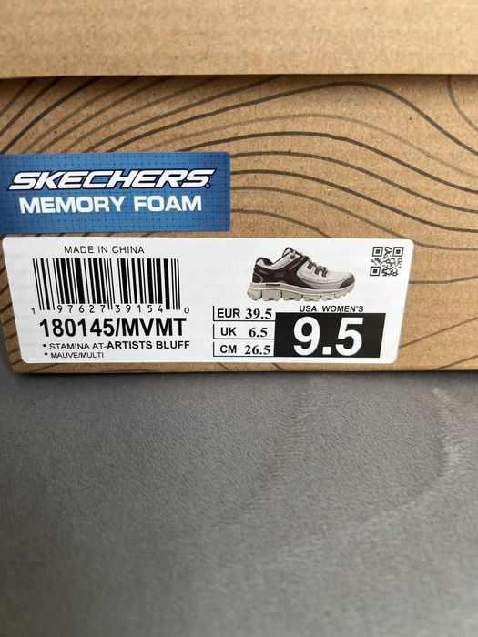 Buty damskie Skechers Summits AT - Artists Bluff biało-fioletowe