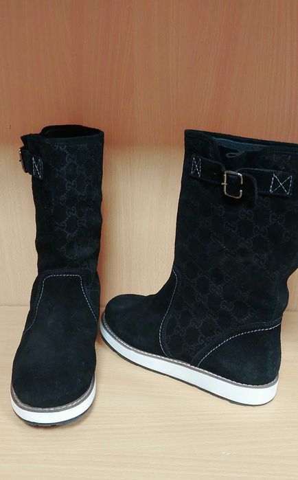 Skórzane buty Gucci damskie