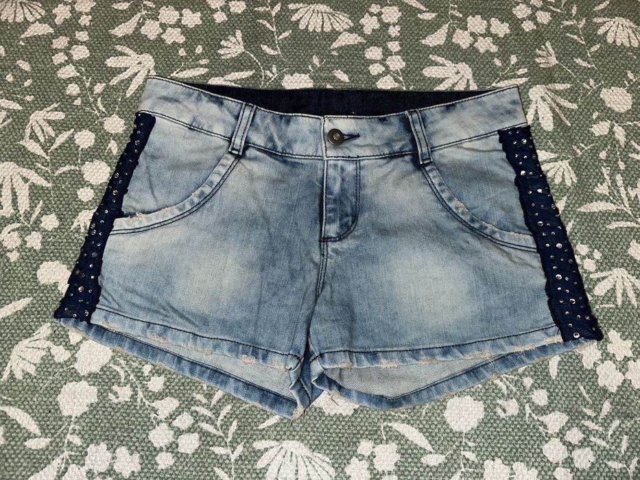 Calções ganga com brilhantes na lateral Calzedonia