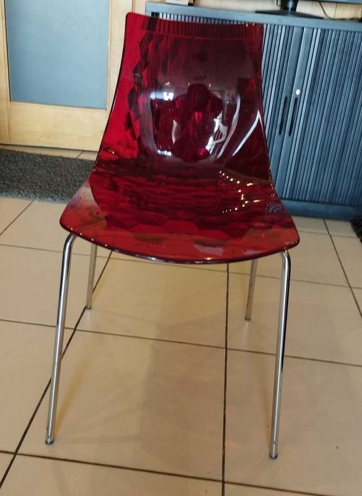 4 Cadeiras CALLIGARIS ICE vermelho transparente