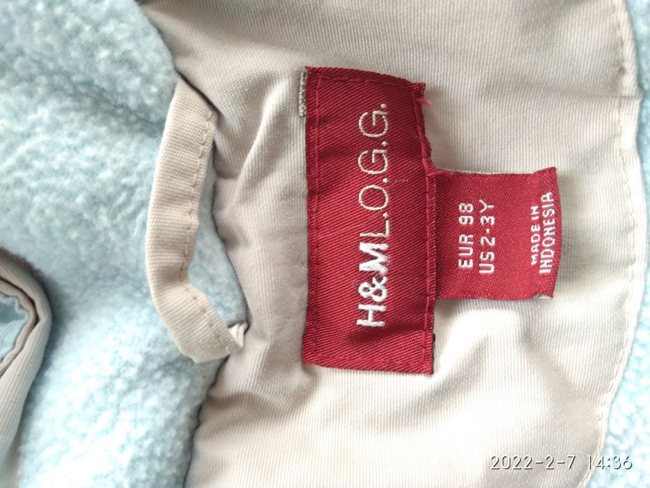 Куртка курточка зимова, зимняя H&M 2-3 роки