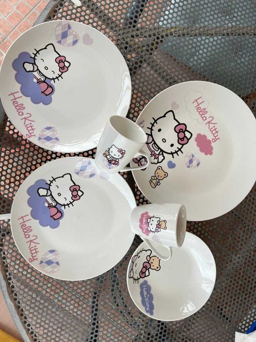 Conjunto de louça original, novo, Hello Kitty