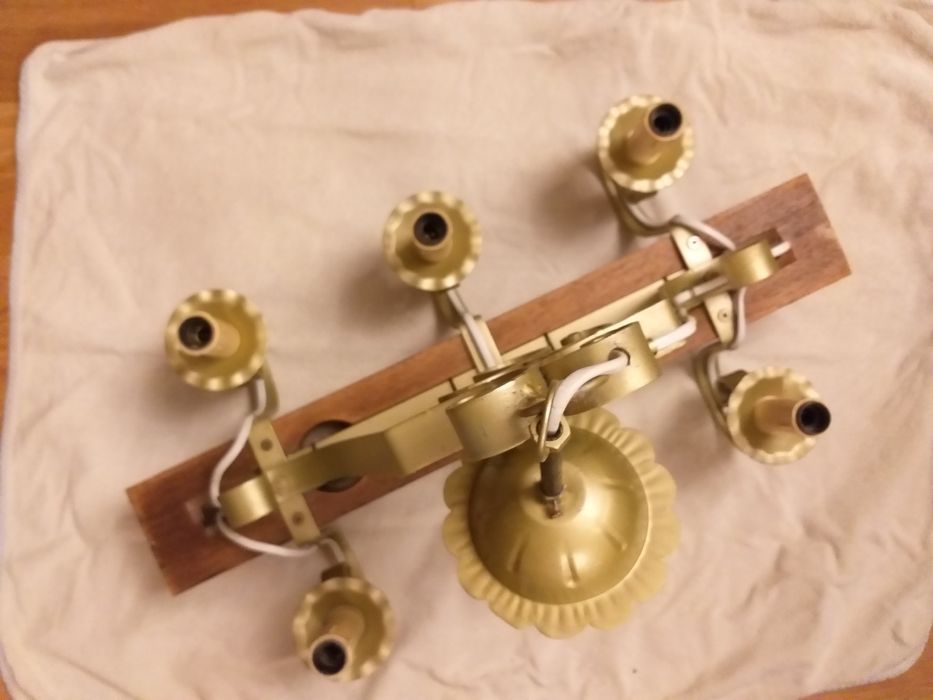 Lampa drewno kolor złoty