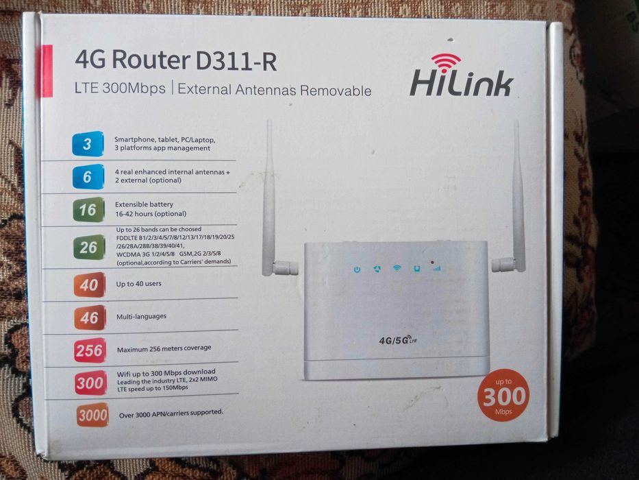4G Wi-Fi комплект Роутер HiLink D311 + Антена 21 Дб