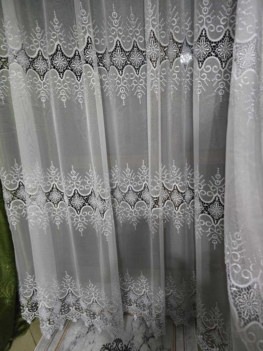 firanki z metra MARKIZETA biała+3 rz.GIPIURY,wys 280 cm PROMOCJA,OKAZJ