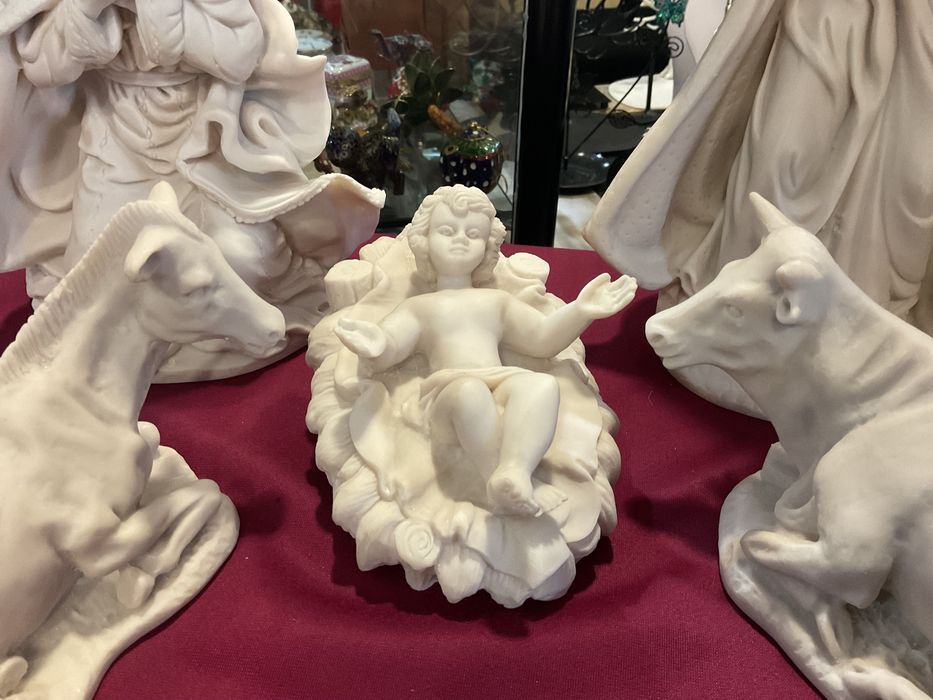 Presépio material de pó de pedra super lindo 5 peças 25/27/18/17 cm