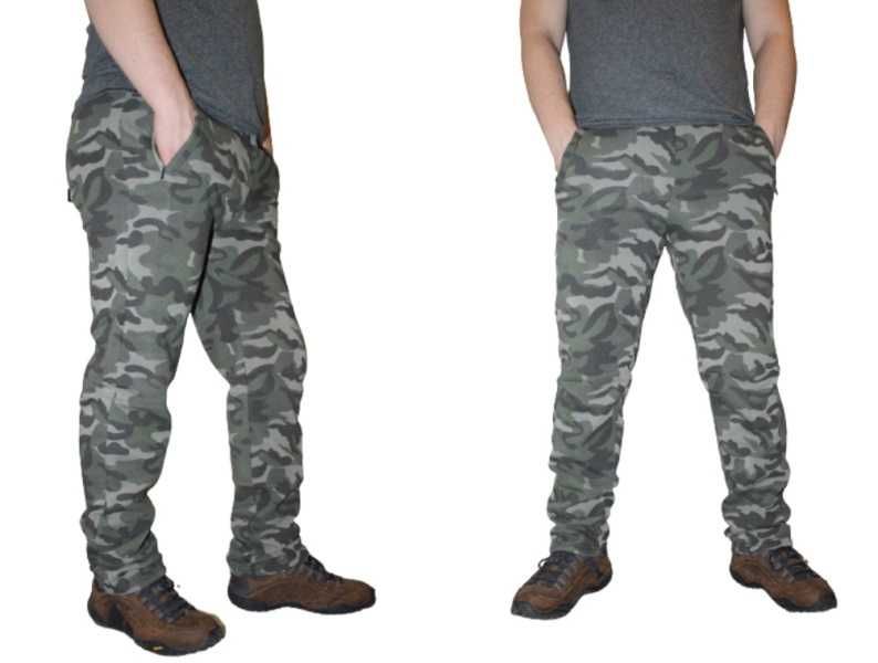 Spodnie dresowe męskie ocieplane moro rozmiary od M do 10XL