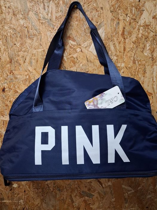 Torba podróżna, na siłownię, na trening,na zakupy. PINK granatowa