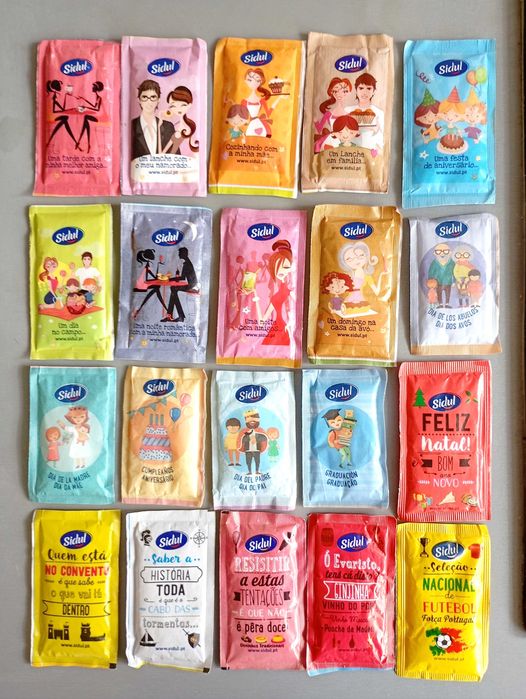 Pacotes de açucar colecções da Sidul