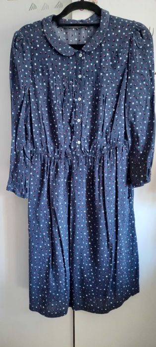 Vestido azul escuro, verão e meia estação - L - Zara