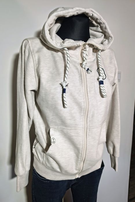 Ciepła jasna bluza z kapturem rozpinana r. S/M/L