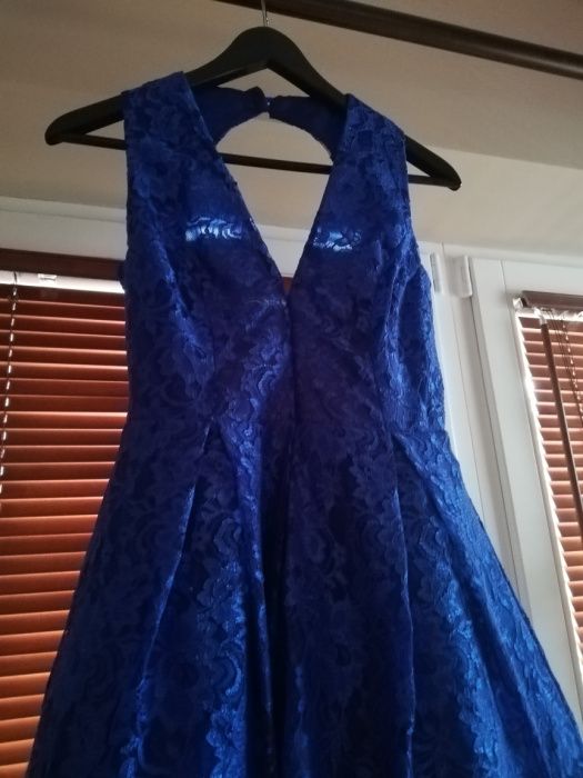 Sukienka wieczorowa SUGARFREE CHABROWA, niebieska roz. 38 M