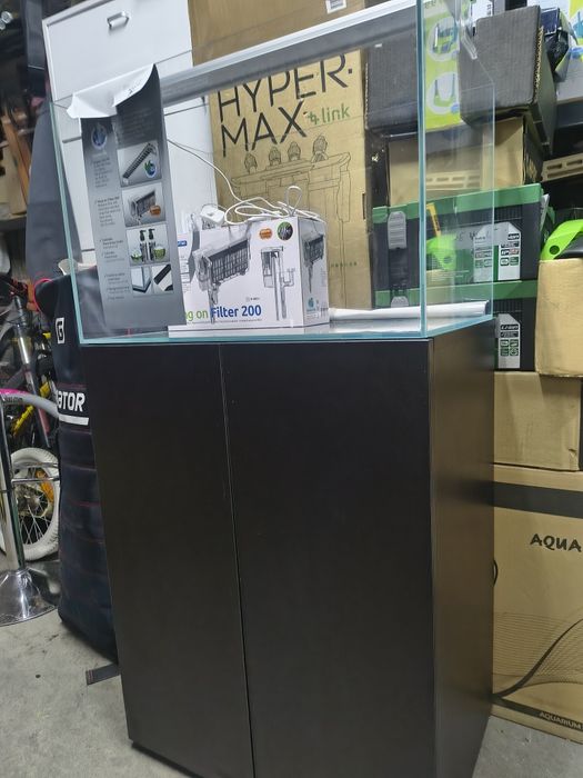 Akwarium superfish 90l optiwhite, szafka, lampa, filtr