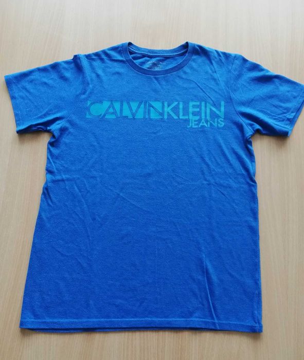 Calvin Klein Jeans niebieski t-shirt/podkoszulek chłopięcy