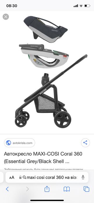 НАЙЛЕГШЕ авктокрісло з нуля Maxi cosi coral 360 автолюлька 0+