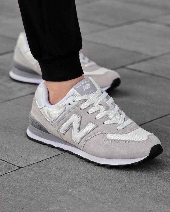 !SALE! New Balance 574 Light Grey White 36 37 38 39 40 41 42 43 44 45 нб