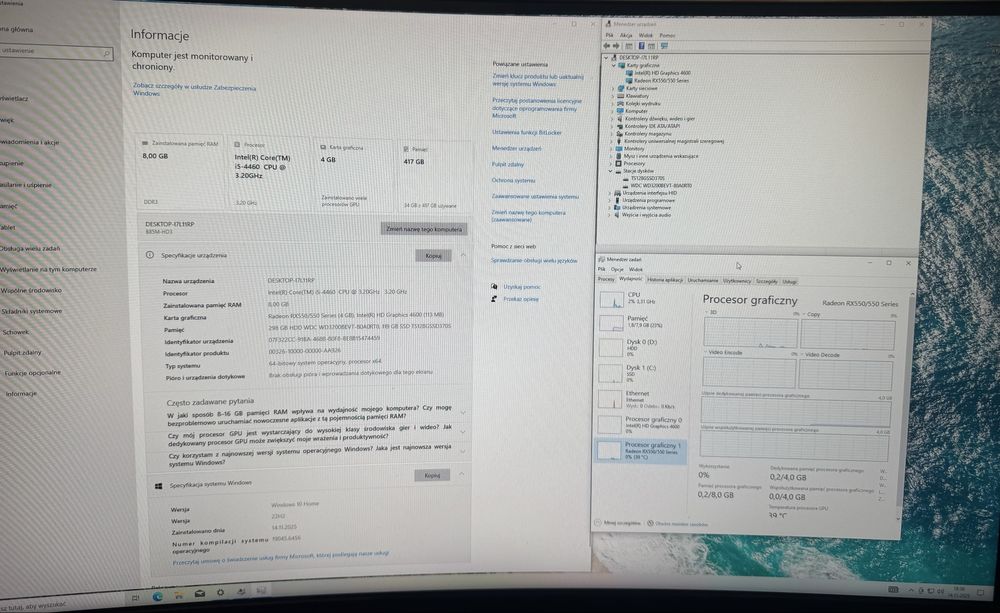 Komputer Do Gier! I5 | RX 4GB | 8GB | SSD | WIN10!
