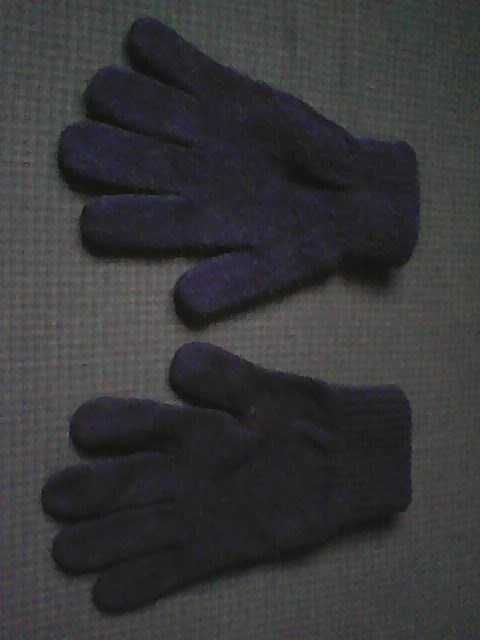 rekawiczki zimowe welniane czarne grube ladny stan tania wysylka