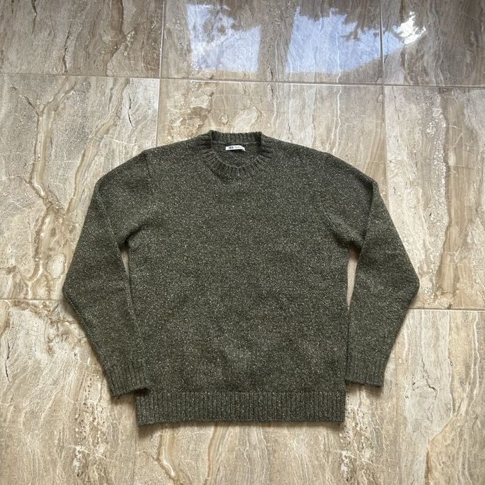 Sweter Zara L Khaki Damski Jesienny Ciepły