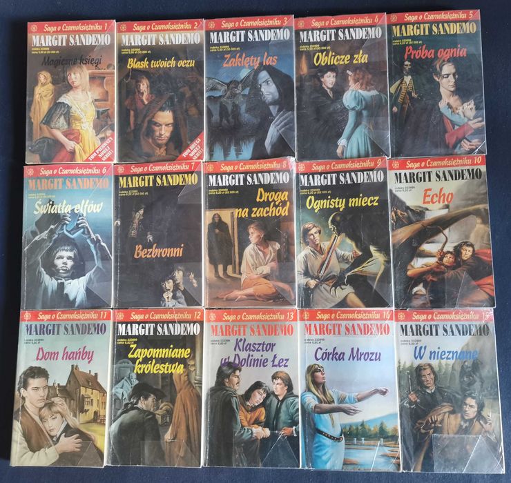 Margit Sandemo Saga o Czarnoksiężniku tom 1-15 komplet