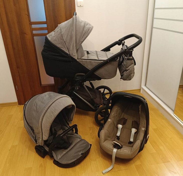 Wózek dziecięcy 3w1 szary