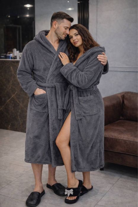 Акція 3 дні! Парні халати на День закоханих! Жіночий халат чоловічий