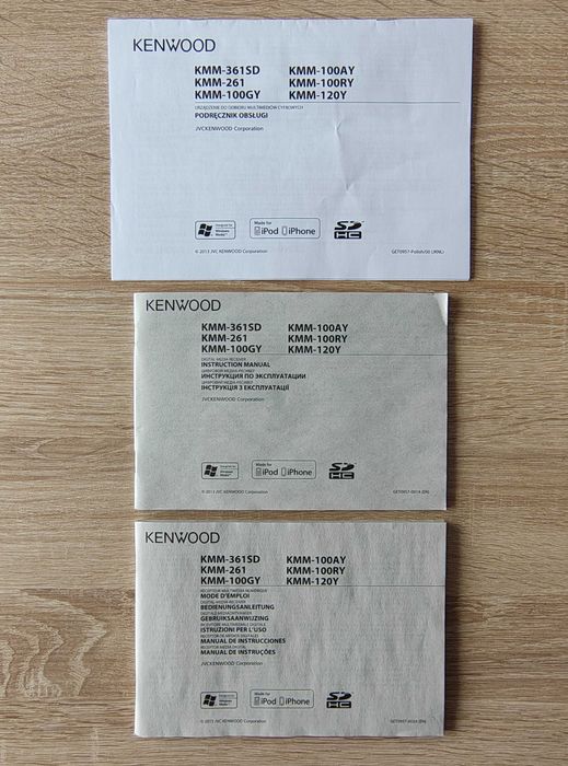 Używany radioodtwarzacz samochodowy Kenwood KMM-361SD + akcesoria