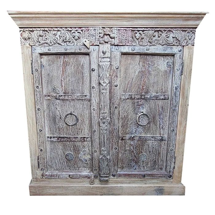 komoda indyjska z drewna Mango bielona. indyjskiemeblekolonialne.