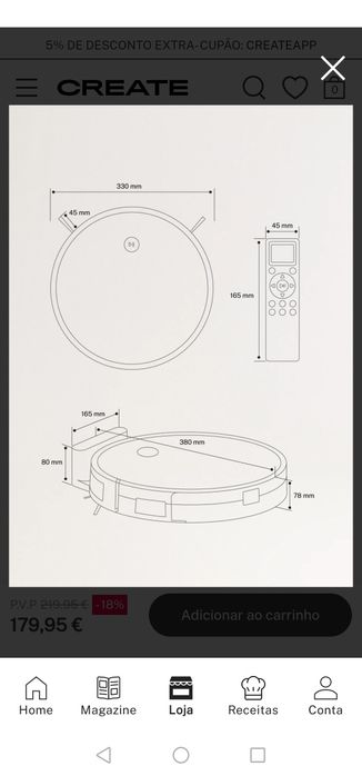 Aspirador Robot Create s40