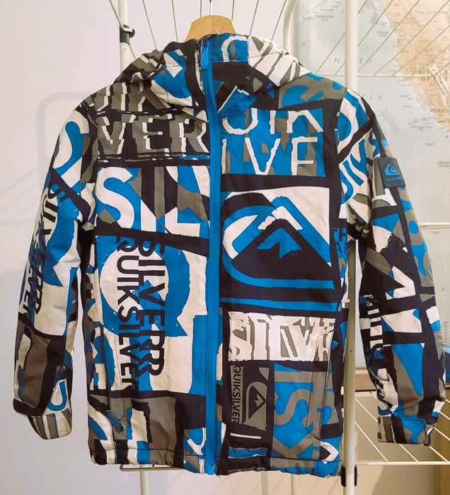 Kurtka narciarska - niebieska - Quicksilver 8 lat - STAN DOBRY