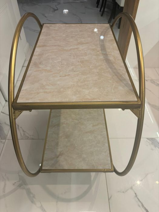 Stolik - barek na kółkach "Hamptons" 89x95x46 cm