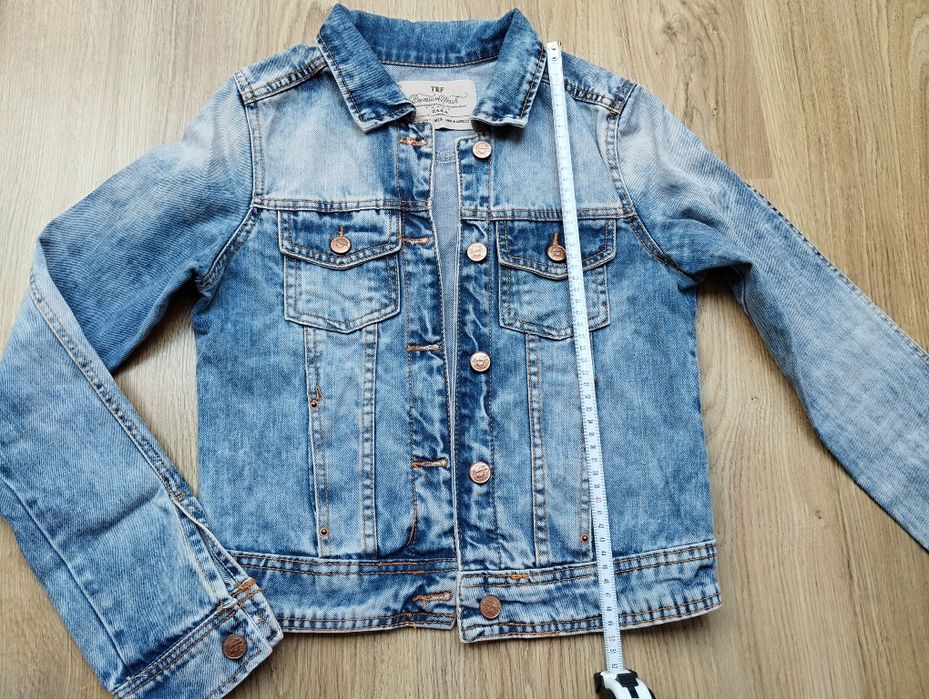 Jeansowa kurtka Zara S przecierana y2k style 2000 denim washed effect nie dye