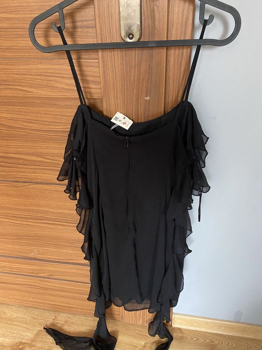 Czarna sukienka z falbankami Cropp S Viral Coquette hit lato nowa