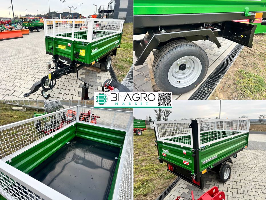 Przyczepka przyczepa ogrodowa budowlana 1.5 -2.5T +Kiper TANdem -RATY