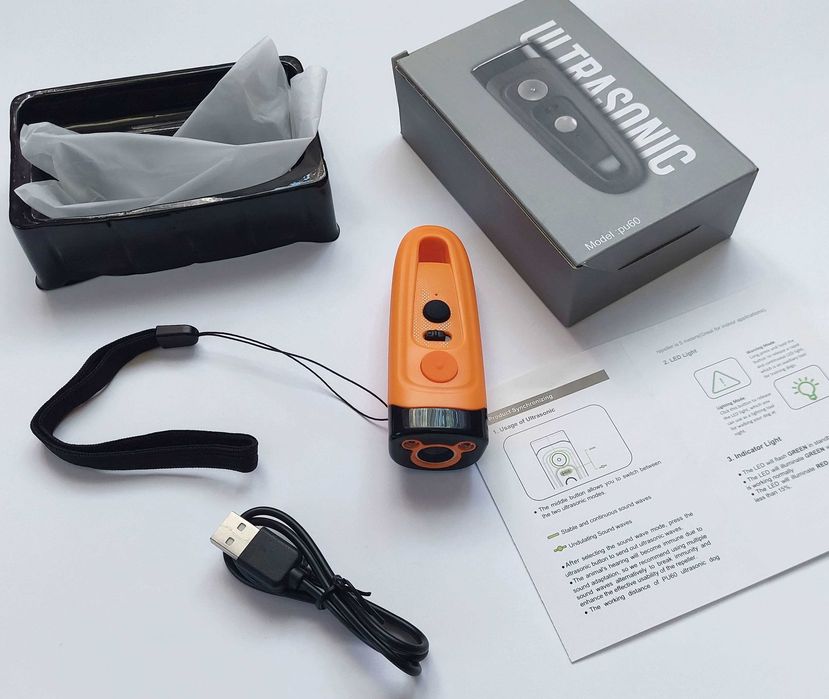 Ультразвуковой отпугиватель собак Ultrasonic PU-60 PRO відлякувач и фонарик