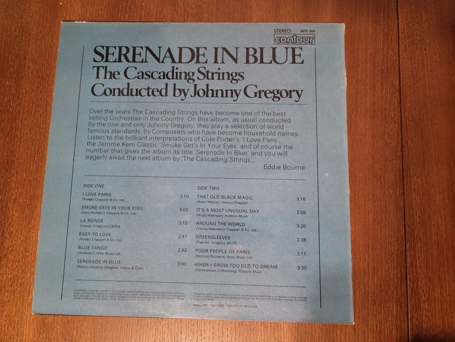 The Cascading Strings / Johnny Gregory – Serenade In Blue LP winyl