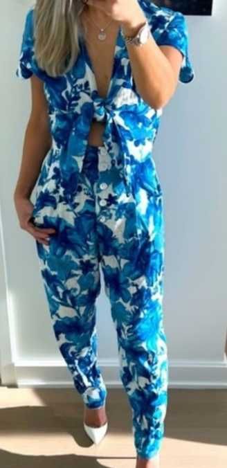Zara kombinezon w kwiaty LEN, L XL