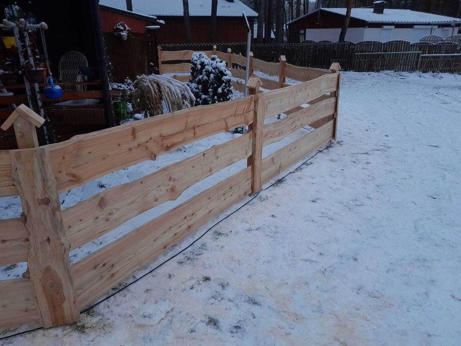 Płot ranczo, płot drewniany, ogrodzenie drewniane