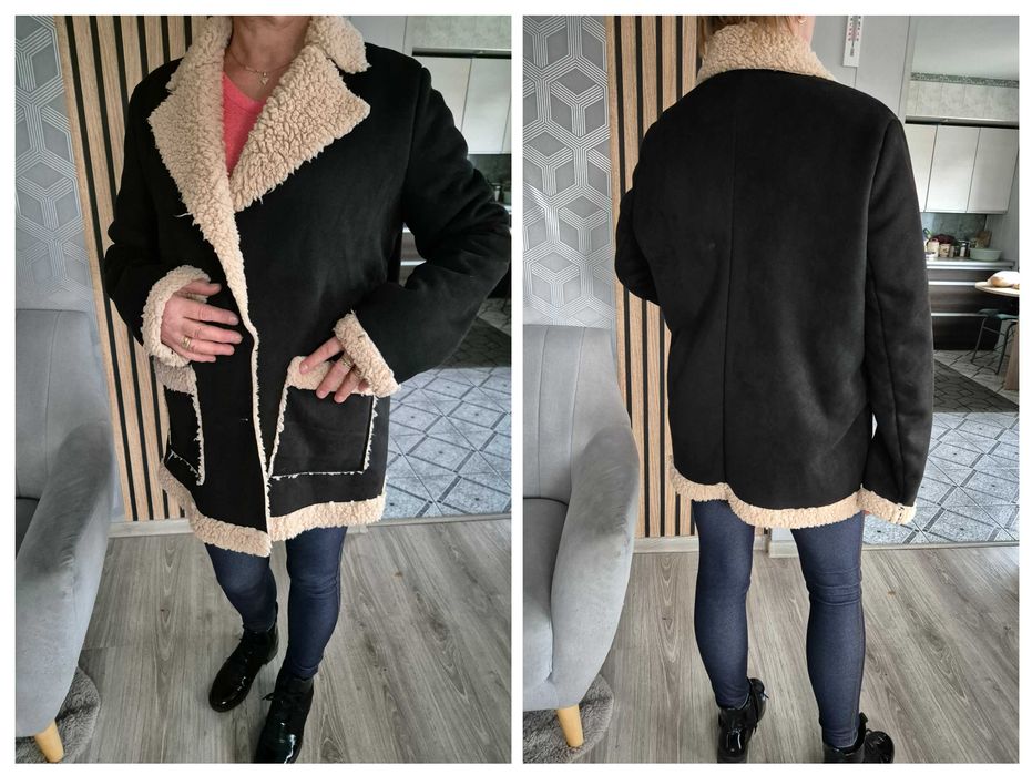 Zara L kurtka futerko kożuch  kożuszek baranek