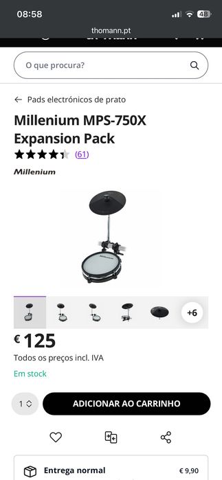 Bateria Eletrónica Millenium MPS-750X + Expansion Pack