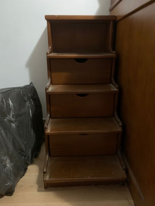 Cama com secretaria, gavetas e escada com arrumação, valor negociável